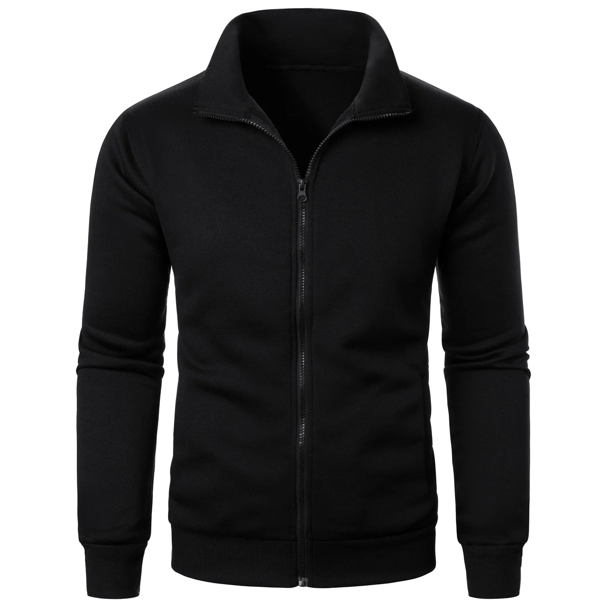 Herrejakke med høj krave lynlås lange ærmer og praktiske lommer | Vincent