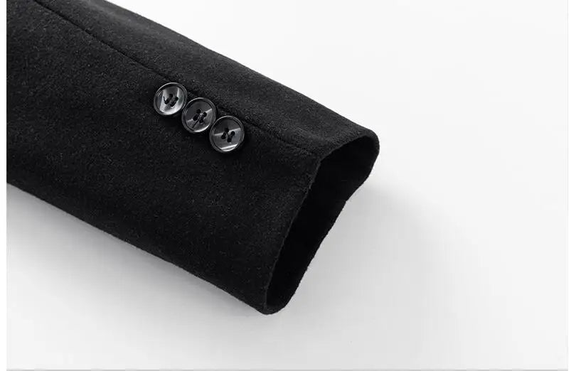 Lang herrefrakke med uld klassisk krave lommer og smart casual design | Gaëtan