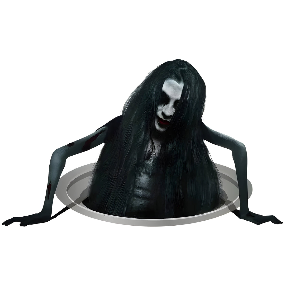 Samoprzylepne naklejki na Halloween z wzorem czarnych włosów do gładkich powierzchni | Morgane