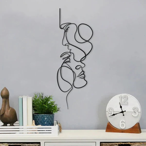 Vægdekoration Minimalistisk Metal Ansigtskunst | Lineara