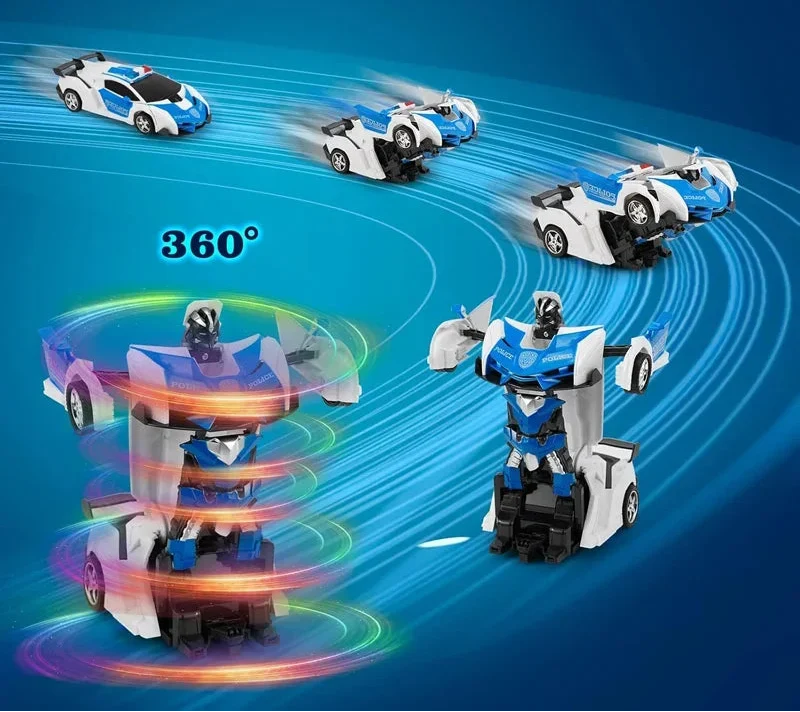 Fjernstyret transformationsbil med robotfunktion og lys | Megaxon