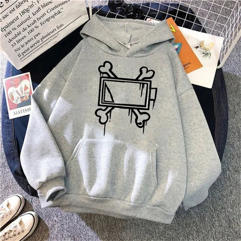 Geometrisk Hoodie – Casual Pullover Hættetrøje til Helårsbrug Unisex