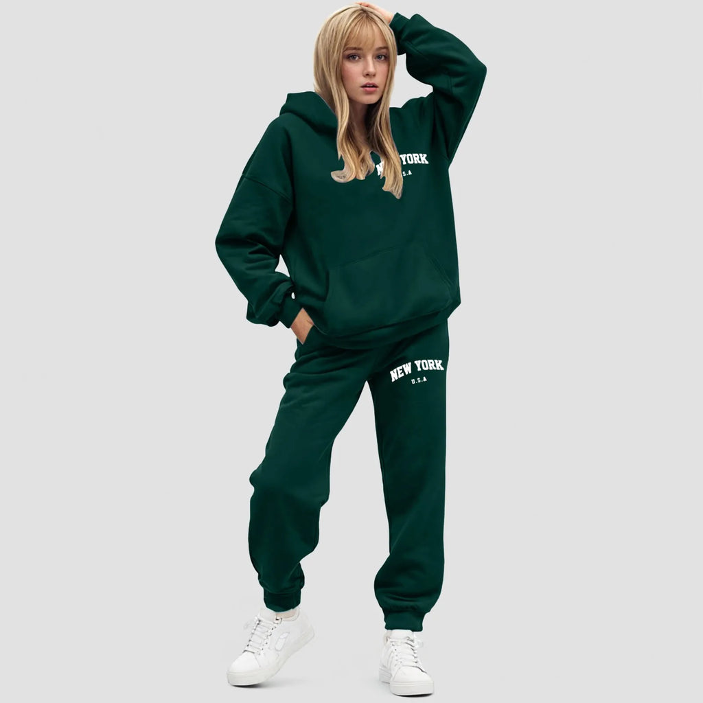 Dames Hoodie Set Oversized Fleece Jogger | Elvara