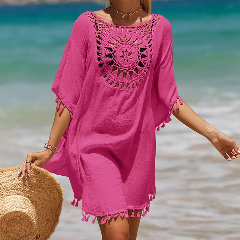 Strandkjole Hæklet Let Sommer Coverup | Solmira