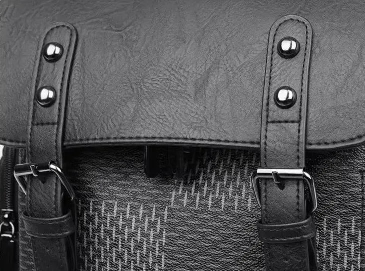 Unisex rygsæk i PU med laptoprum ternet design og stor kapacitet | Bribag