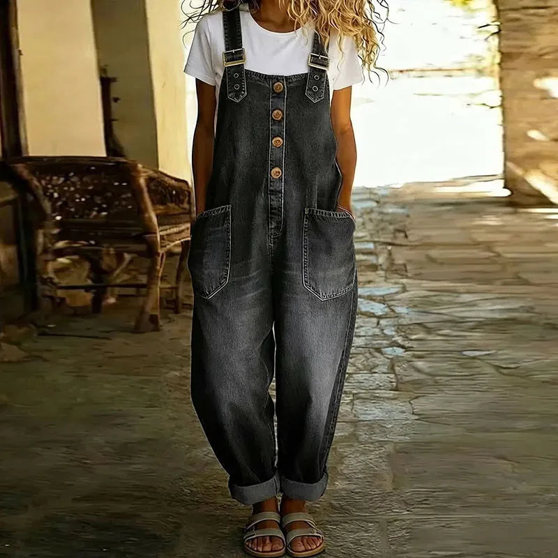 Wide Leg Jumpsuit Høj Talje Polyester | Salenza