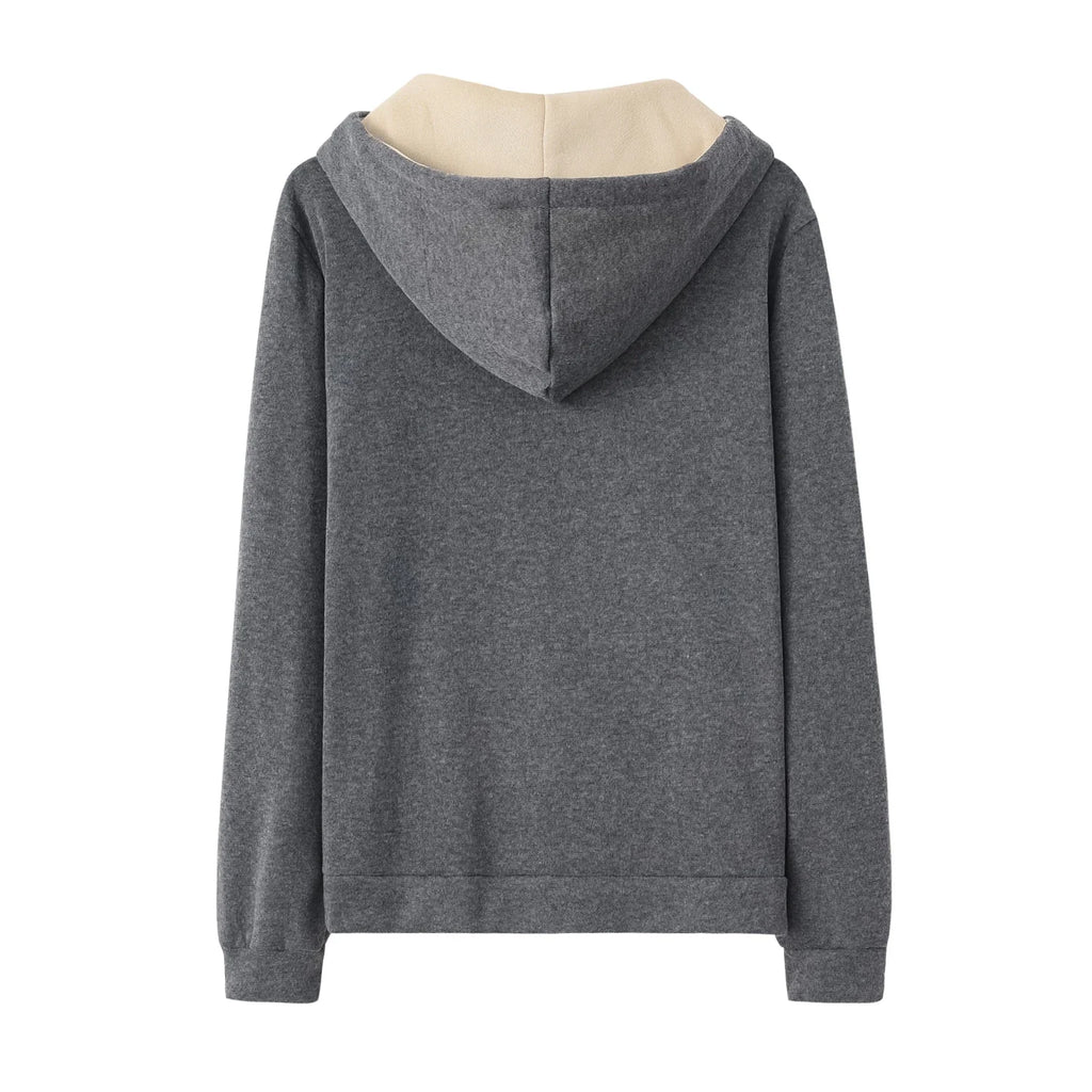 Damski dwuczęściowy komplet z bluzą z kapturem i długimi spodniami o kroju slim fit | Evaly
