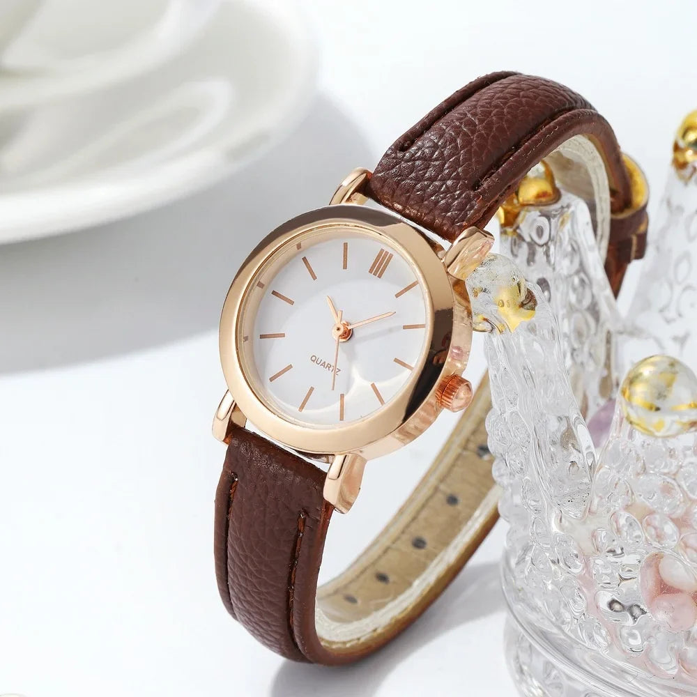 Armbåndsur minimalistisk analog læder kvarts daglig | Luciana