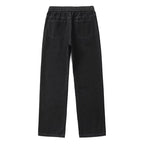Løstsiddende herrejeans i denim med brede lige ben mellemhøj talje | Paul
