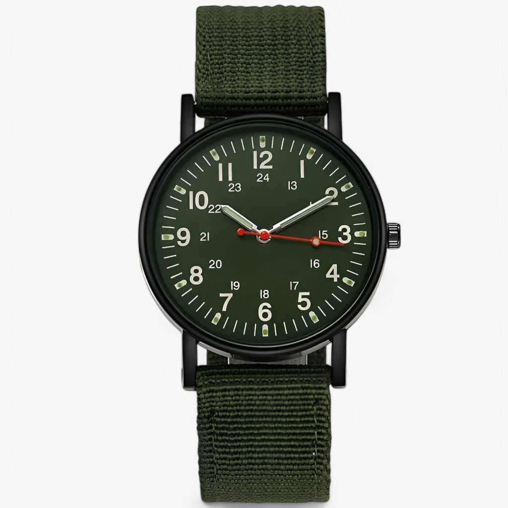 Herreur med analog urskive quartz urværk nylonrem og justerbart spænde | Carlos