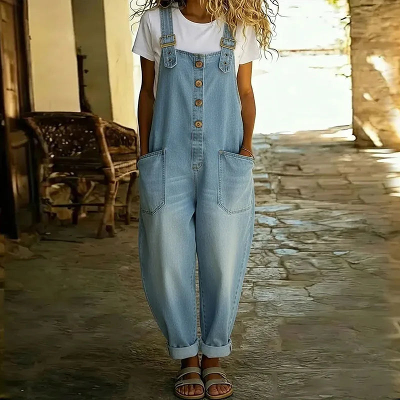 Wide Leg Jumpsuit Høj Talje Polyester | Salenza