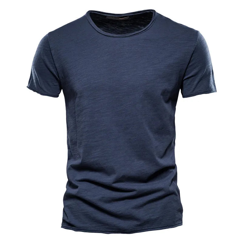 Orvex Linen Kortærmet Herre T-Shirt Bomuld Rund Hals Sommer Casual
