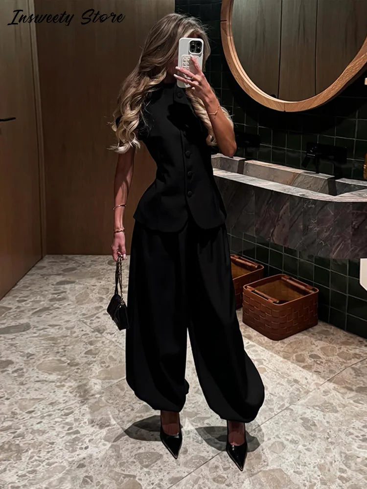Sæt Slim Elegant Lanterne Ærmer Sommer | Velmira