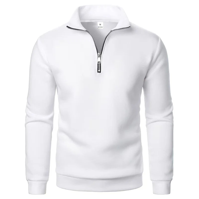 Herre sweatshirt med halv lynlås høj krave og lange ærmer | Étienne