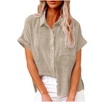 Blouse Løs Casual Sommer Kortærmet | Elvoro