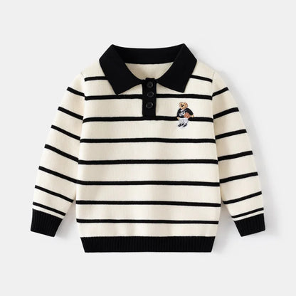 Kenvor Lio Unisex Børnesweater Stribet Langærmet Varm Vinter Komfort