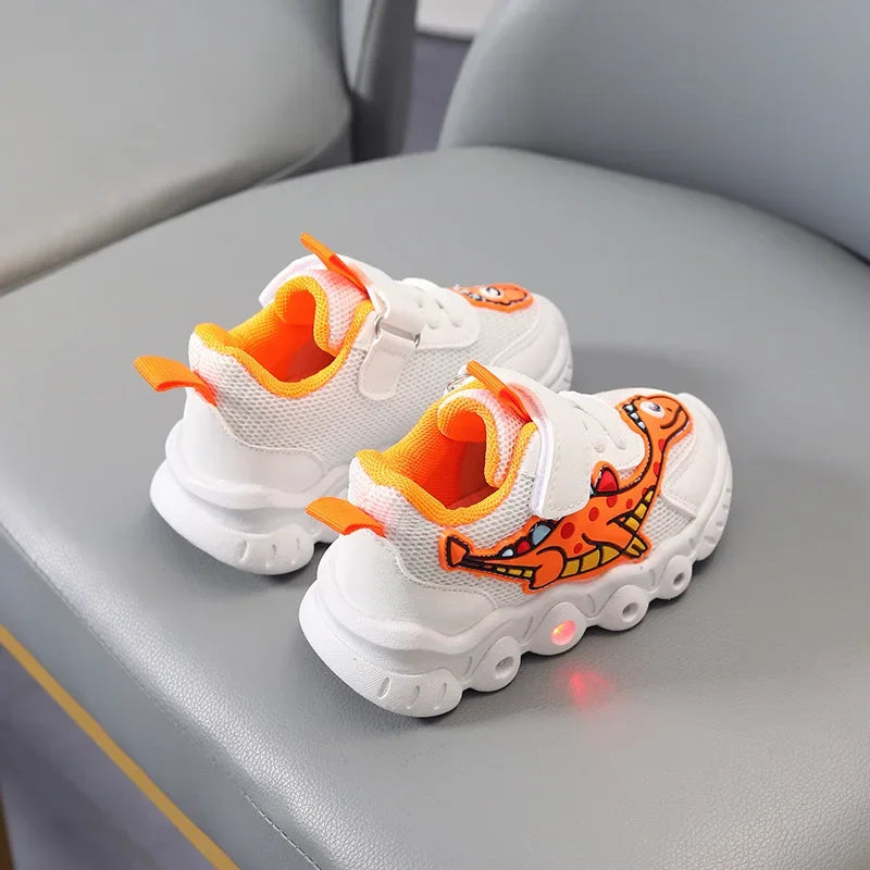 Børnesneakers LED Sål Velcro Åndbar Komfort | Alvero