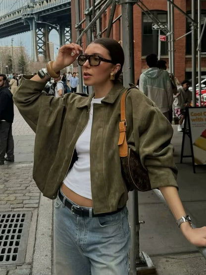 Jakke Kort Streetwear Lynlås Polyester | Virexa