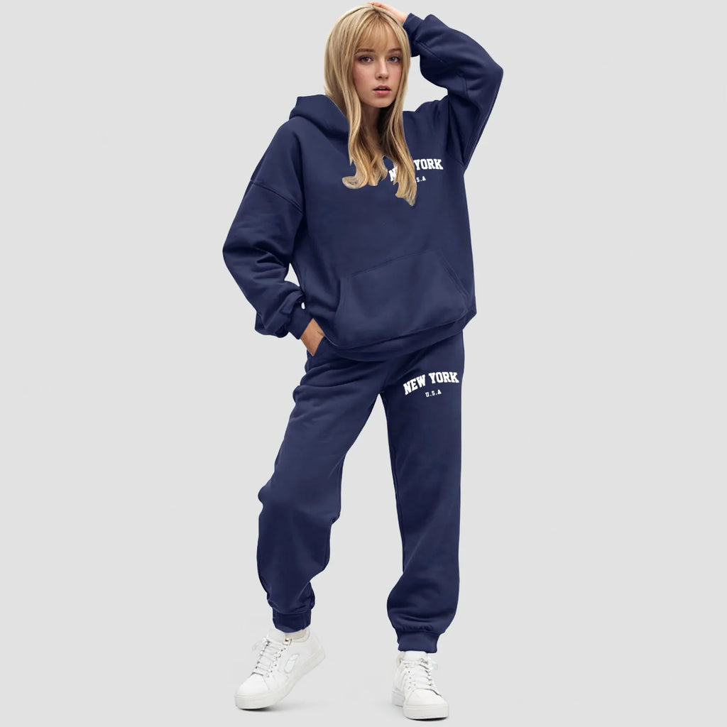 Dames Hoodie Set Oversized Fleece Jogger | Elvara