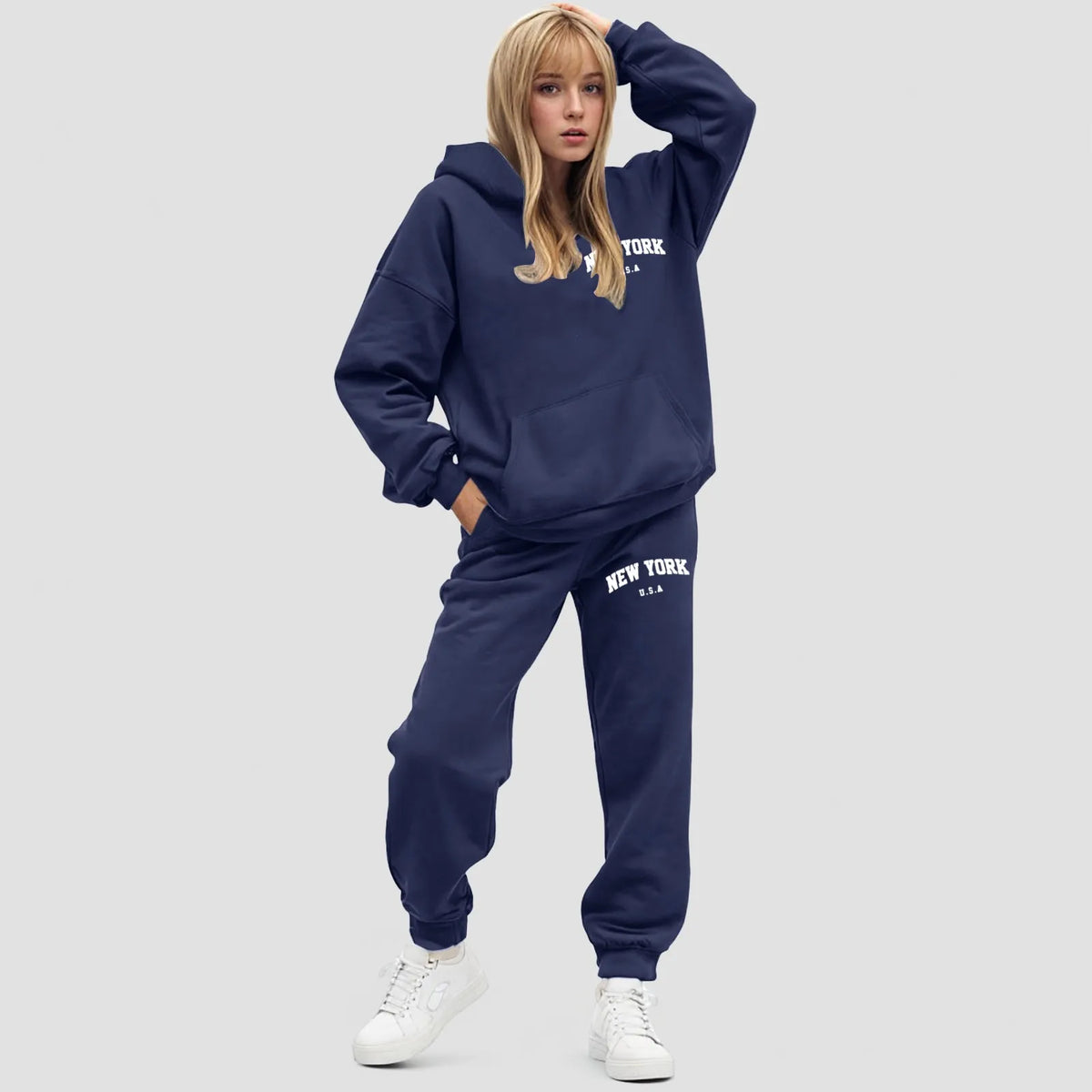Dames Hoodie Set Oversized Fleece Jogger | Elvara