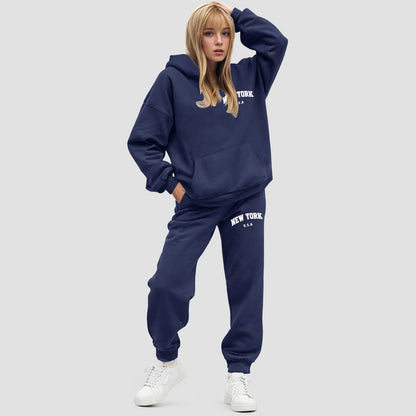Dames Hoodie Set Oversized Fleece Jogger | Elvara