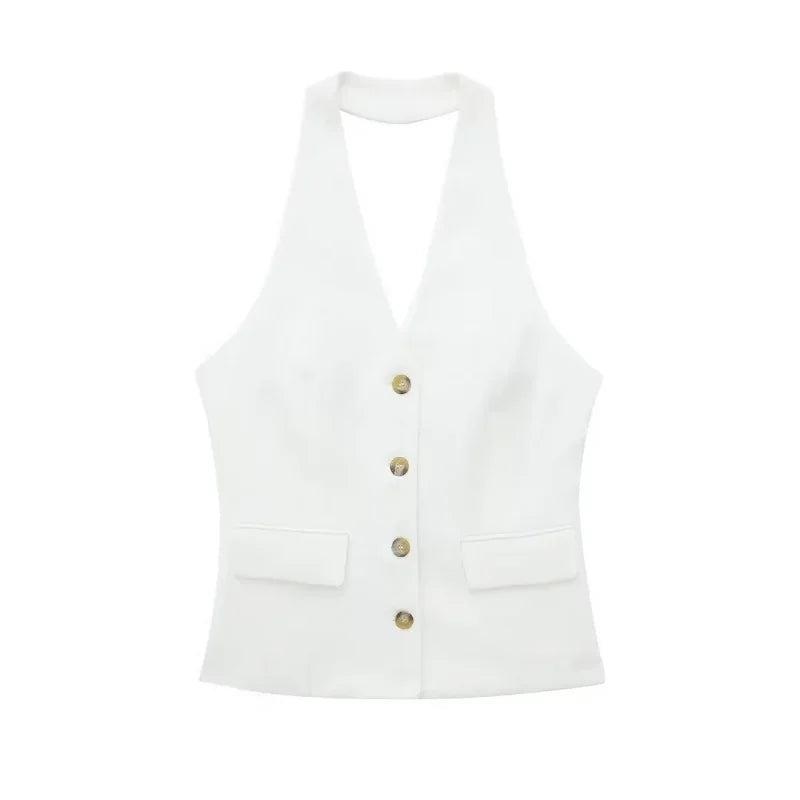 Sæt 2-delt Halter Top Wide Leg Bukser | Cirela