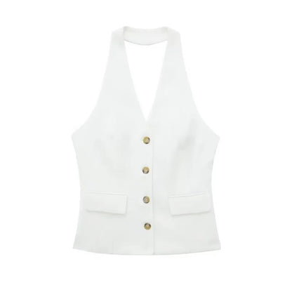 Sæt 2-delt Halter Top Wide Leg Bukser | Cirela