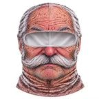Balaclava ansigtsmaske med realistisk 3D-print elastisk polyester til ski og snowboard | Quentin