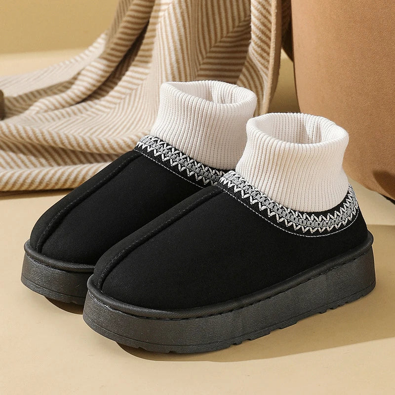 Forede damesko med plys imiteret ruskind slip-on høj model | Iris