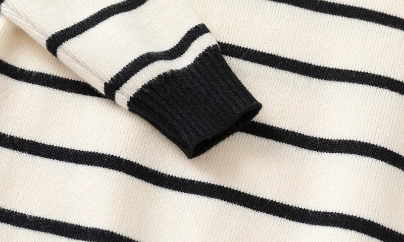 Kenvor Lio Unisex Børnesweater Stribet Langærmet Varm Vinter Komfort