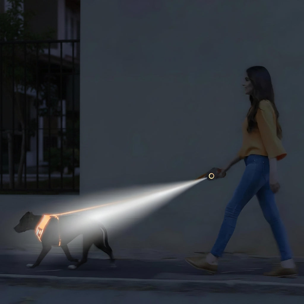 Hundesnor LED Oplyst 5M Automatisk Robust | Bravico