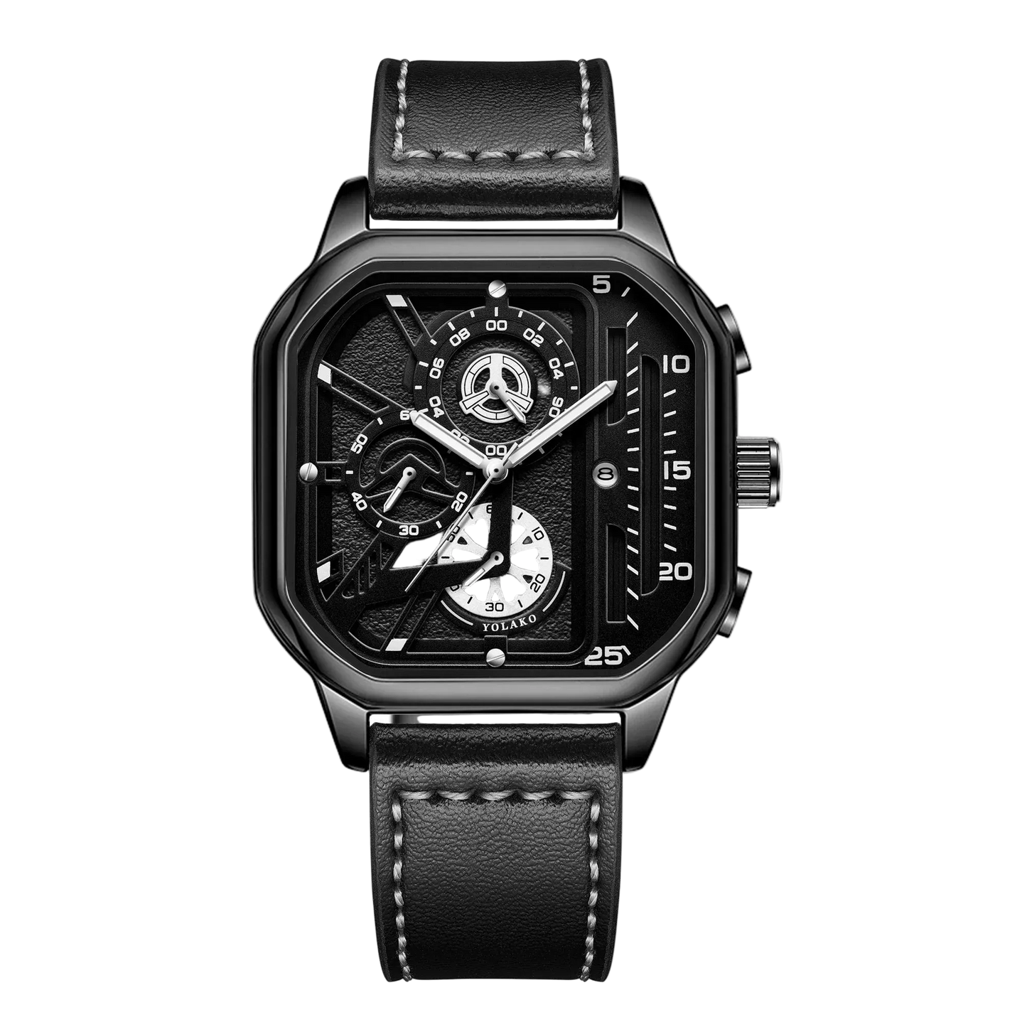 Square Armbåndsur Kvarts Læderrem Analog Design | Velmoro