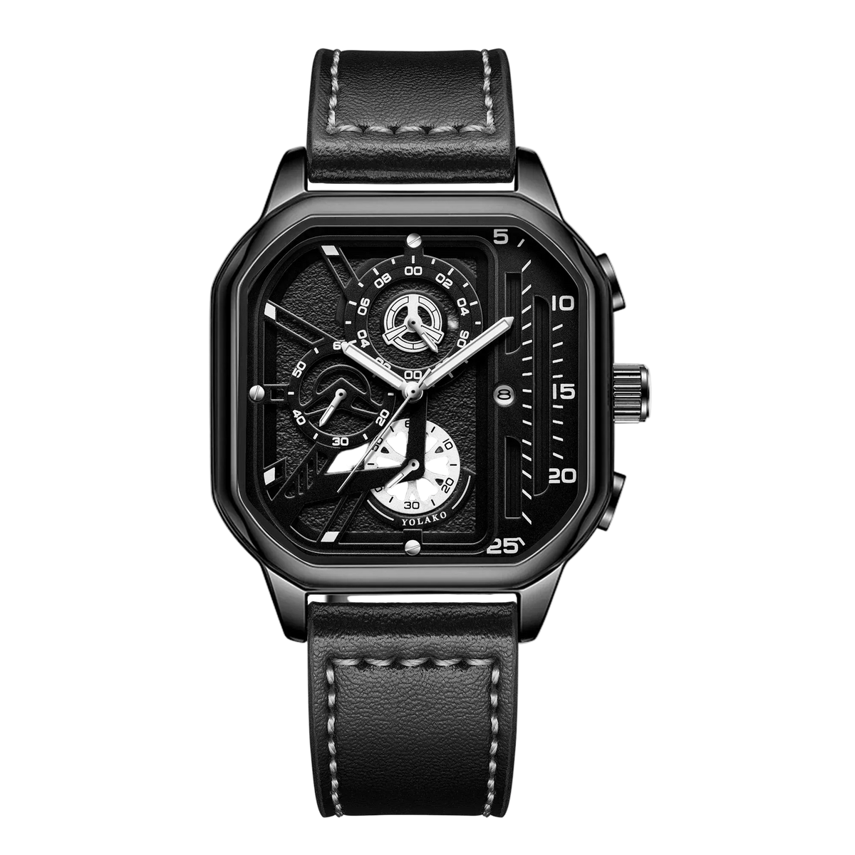 Square Armbåndsur Kvarts Læderrem Analog Design | Velmoro