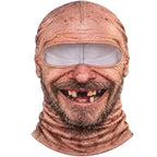 Balaclava ansigtsmaske med realistisk 3D-print elastisk polyester til ski og snowboard | Quentin