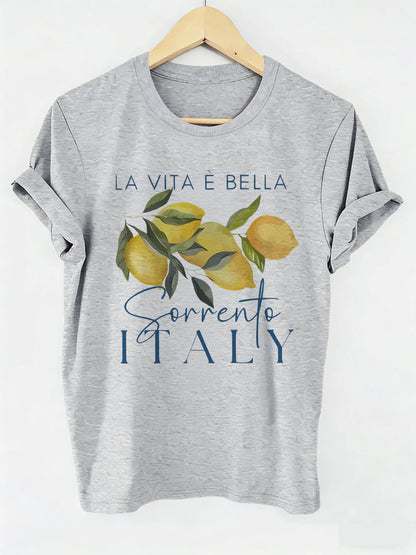 T-shirt Frugt Print Casual Sommer | Orvyn