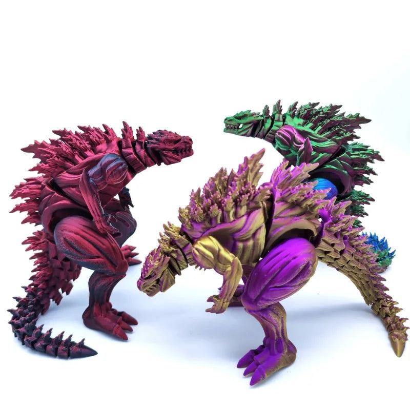 3D-printet dinosaurfigur med bevægelige led roterbare dele muskuløst design | DinoMax