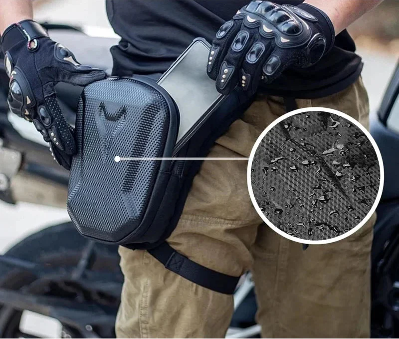 Vandafvisende bentaske med flere rum justerbare stropper til motorcykel og outdoor | Brice