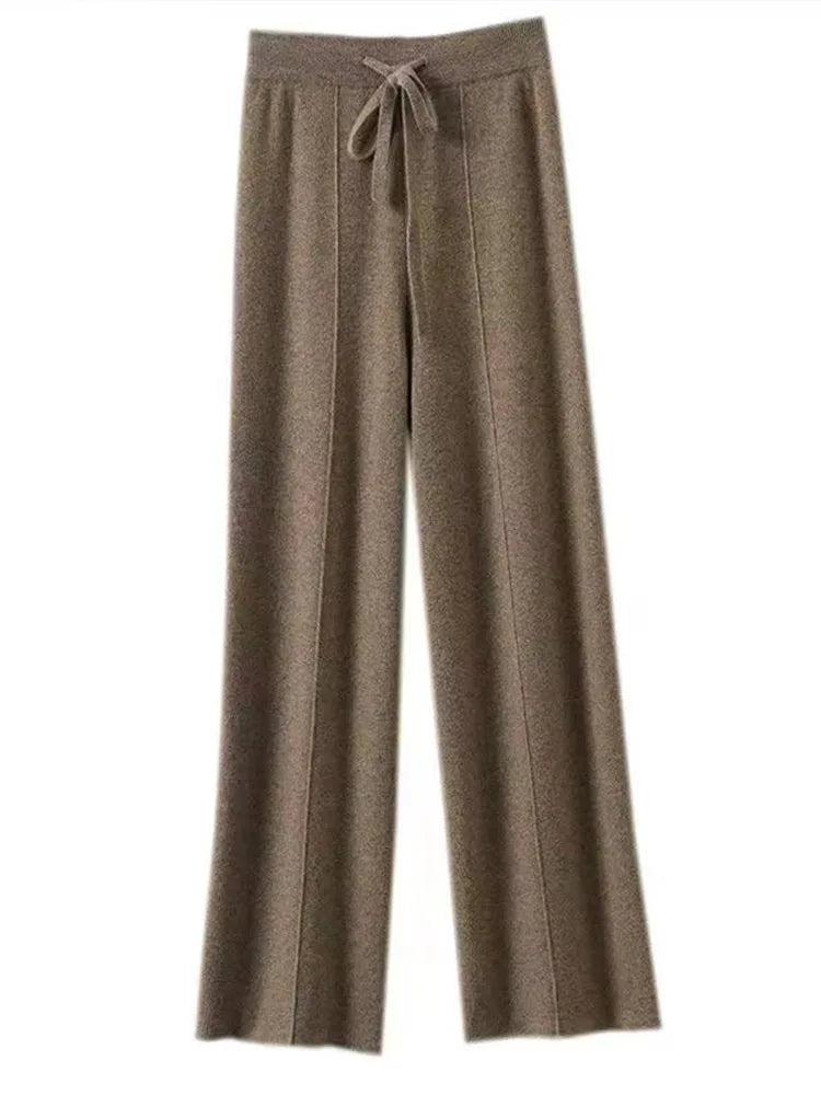 Norwyn Wool Knit Bukser – Højtaljede Uldbukser