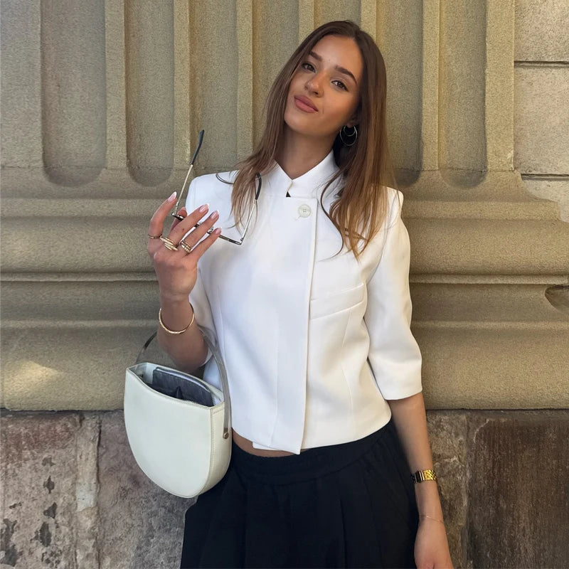 Cropped Blazer Klassisk Kortærmet | Valenza