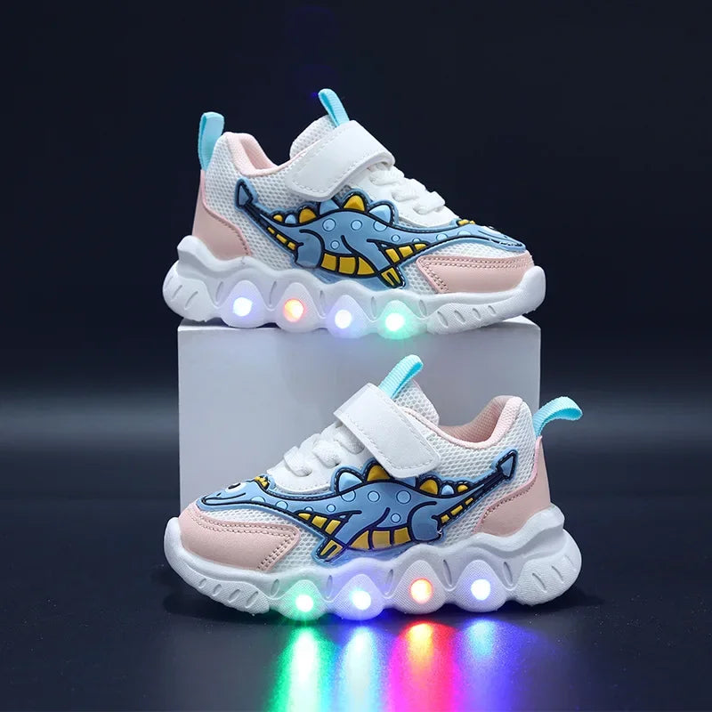 Børnesneakers LED Sål Velcro Åndbar Komfort | Alvero