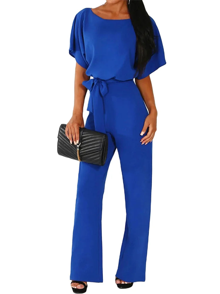 Jumpsuit med Elegant Taljebånd Sommer Pasform | Velmira