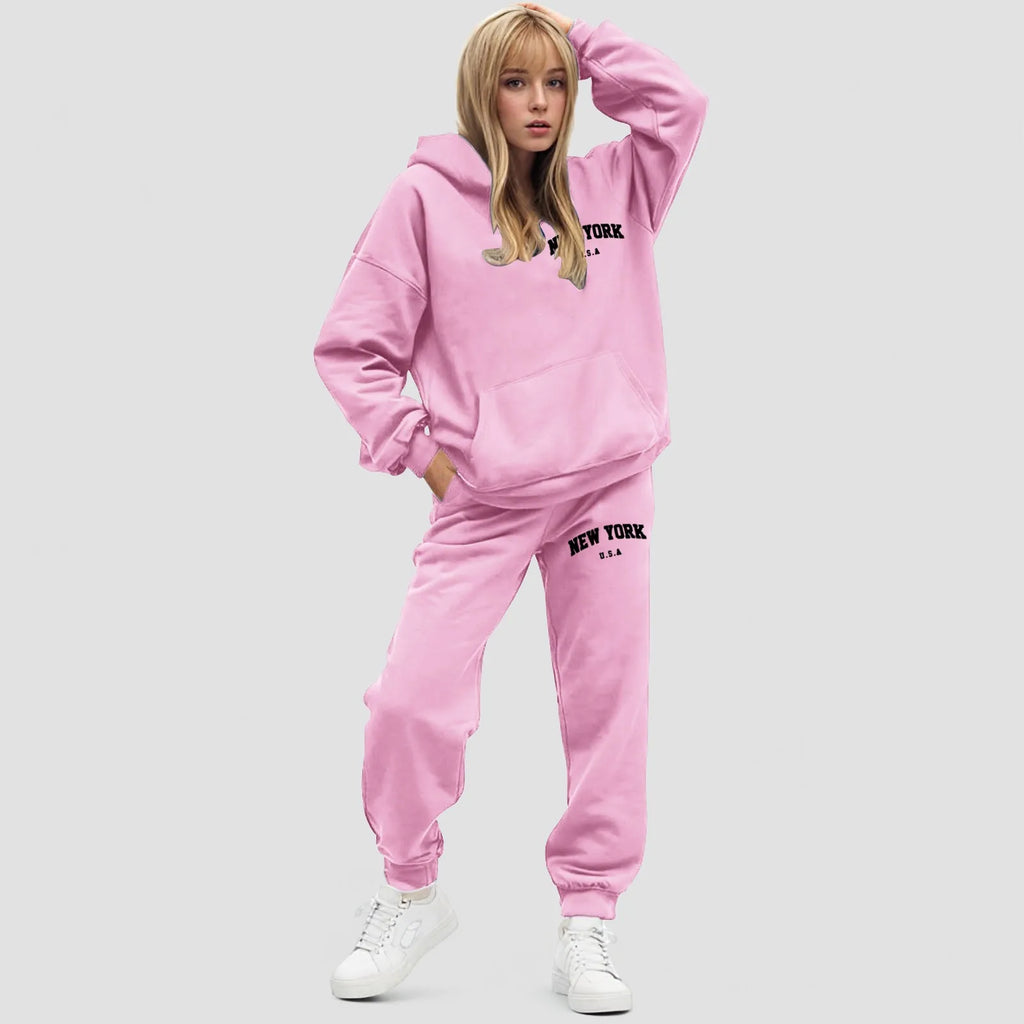 Dames Hoodie Set Oversized Fleece Jogger | Elvara