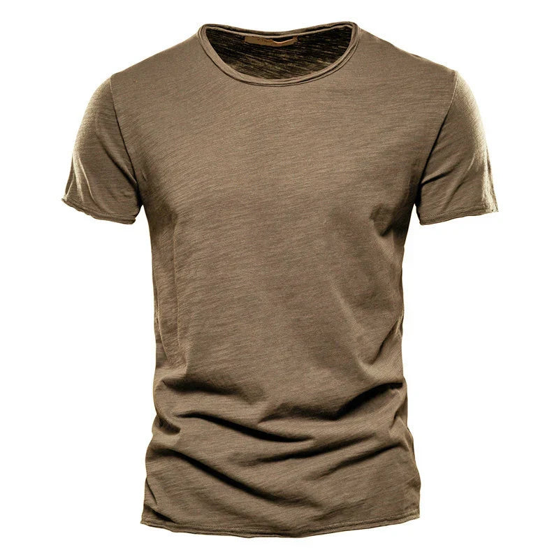 Orvex Linen Kortærmet Herre T-Shirt Bomuld Rund Hals Sommer Casual