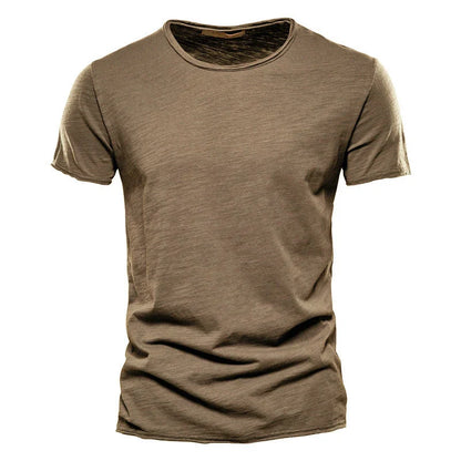 Orvex Linen Kortærmet Herre T-Shirt Bomuld Rund Hals Sommer Casual