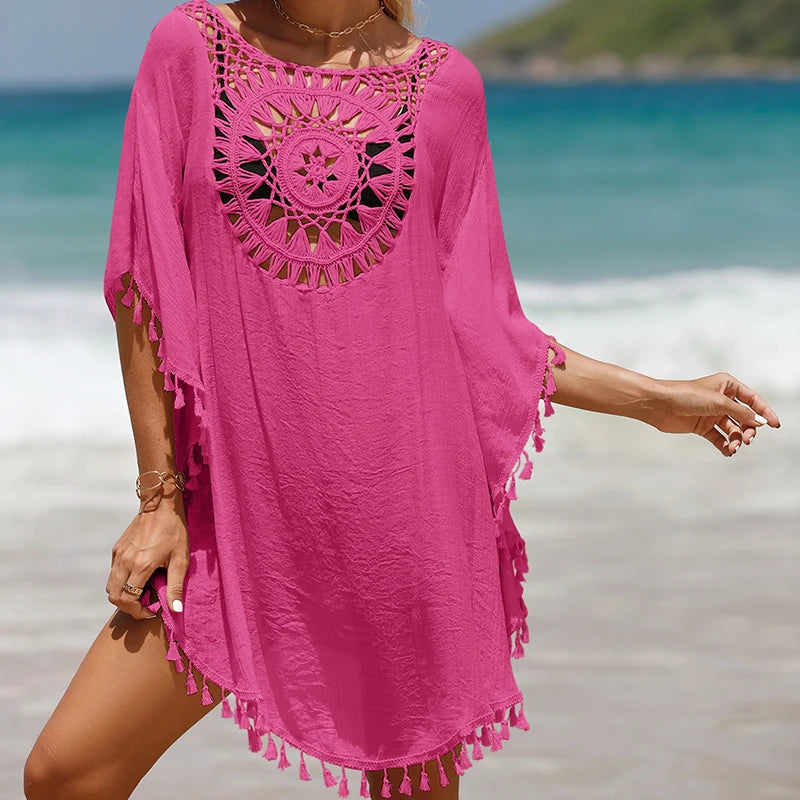 Strandkjole Hæklet Let Sommer Coverup | Solmira