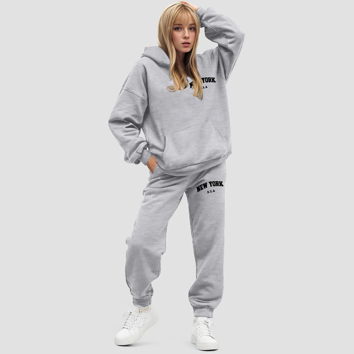 Dames Hoodie Set Oversized Fleece Jogger | Elvara