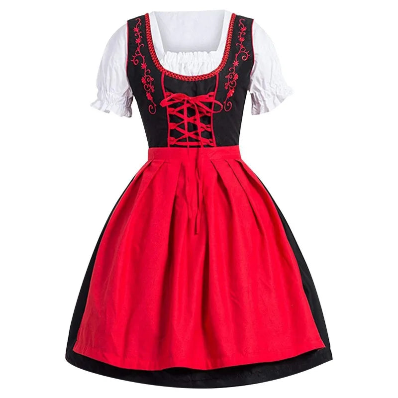 Oktoberfest dirndl kjole til kvinder i polyester med middelalderinspireret design | Madeleine