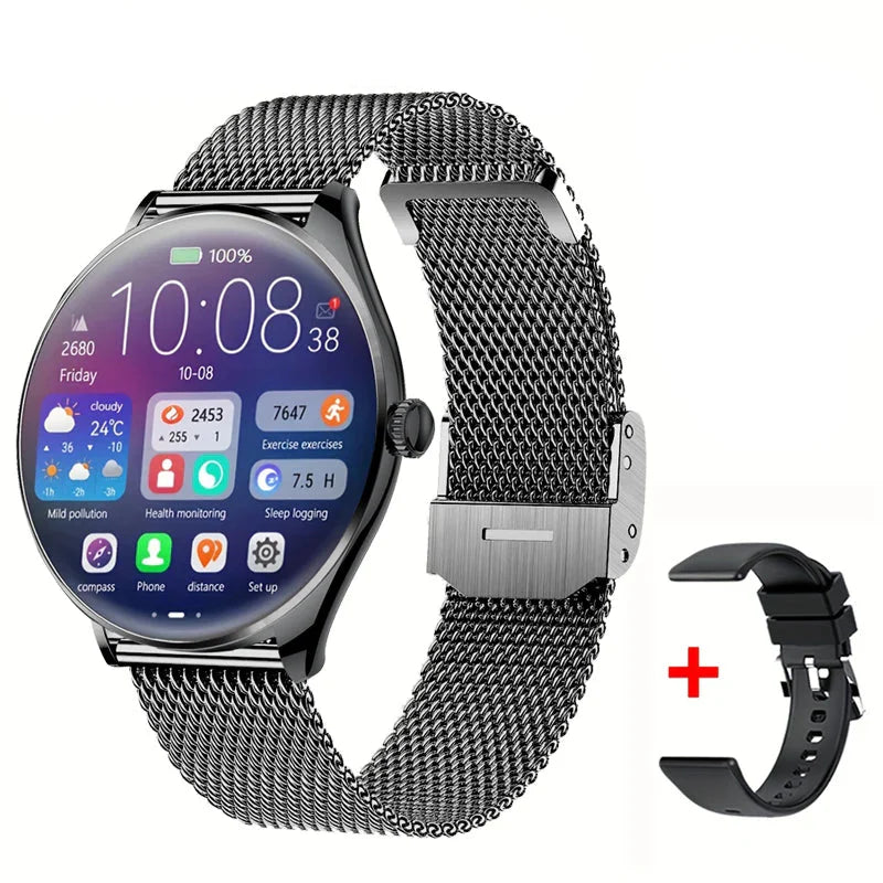 Smartwatch AMOLED Skærm Bluetooth Opkald Fitness | Rovento
