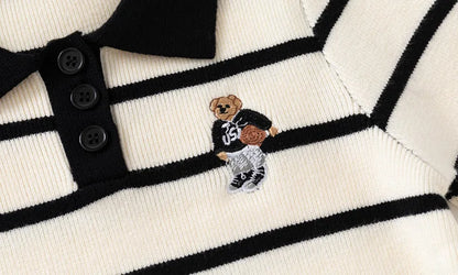 Kenvor Lio Unisex Børnesweater Stribet Langærmet Varm Vinter Komfort