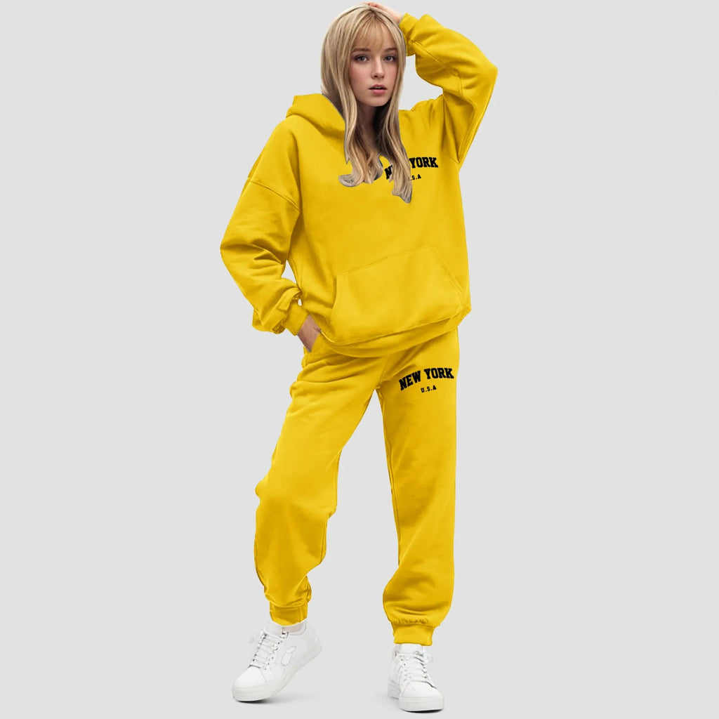 Dames Hoodie Set Oversized Fleece Jogger | Elvara